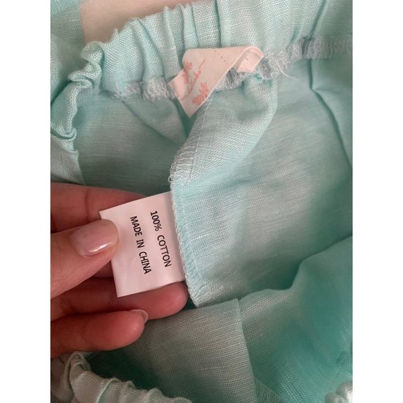 Adorable VTG retro style teal high waisted ruffle shorts white - Picture 5 of 5